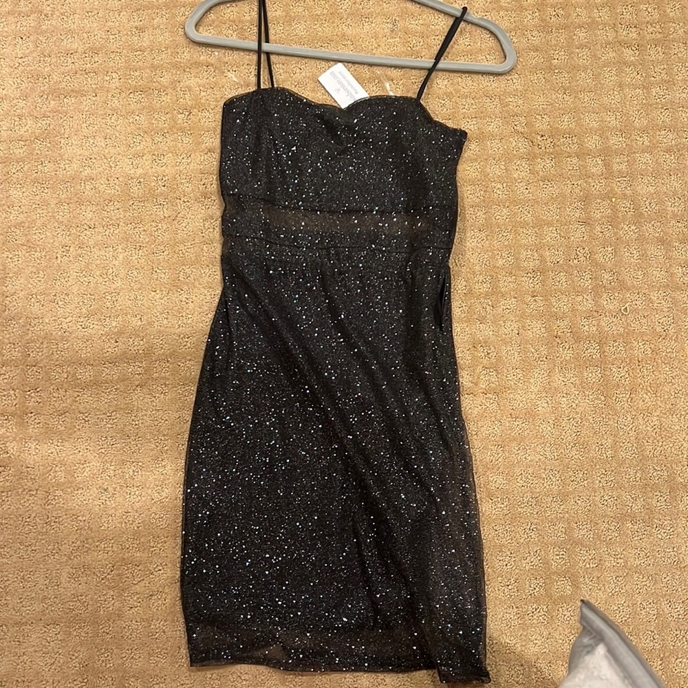 Black sparkly mini dress